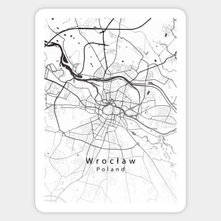 Wroclaw Poland City Map white Sticker